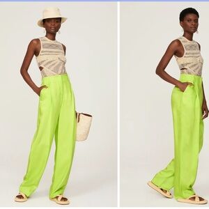Sandro Paris Deauville Pleat Wide Leg High Waist Pants